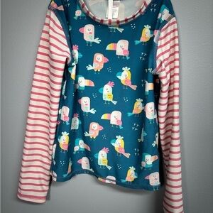 Ruffle Butts Teal and Pink Kids Swim Top